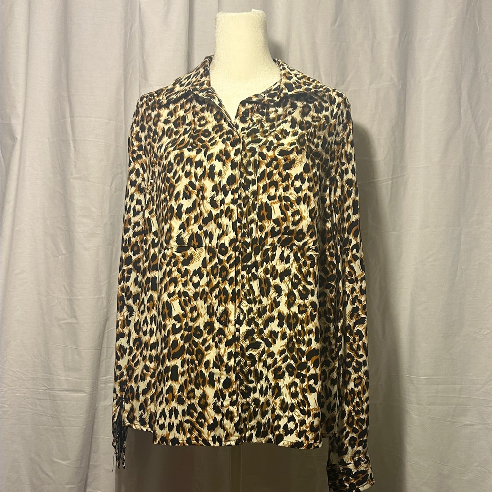 Fashion Nova Leopard Button Down Shirt